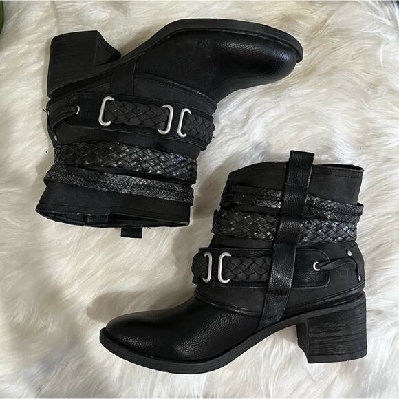 NEW Bull Boxer x Nordstrom Braided Boho Hippie Moto Wrapped Chunky Ankle Boots 6 - Picture 10 of 15